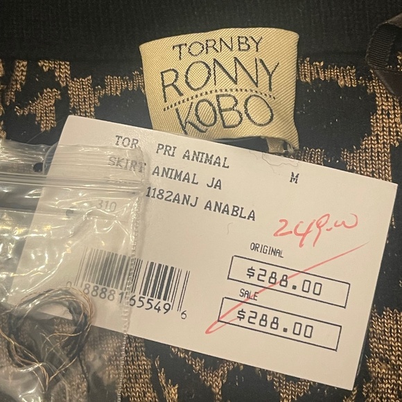 NWT! Torn By Ronny Kobo INTERMIX Wool Blend SKIRT Animal Print MEDIUM Leopard - Picture 5 of 8